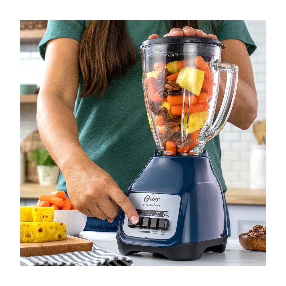 Oster BLSTKAGLPB Licuadora de 2 Velocidades | Boroclass | All-Metal Drive | Función de Pulso | 1.5L | 800W | Azul