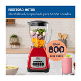 Oster BLSTKAGRPB Licuadora de 2 Velocidades | Boroclass | All-Metal Drive | Función de Pulso | 1.5L | 800W | Rojo