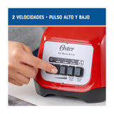 Oster BLSTKAGRPB Licuadora de 2 Velocidades | Boroclass | All-Metal Drive | Función de Pulso | 1.5L | 800W | Rojo