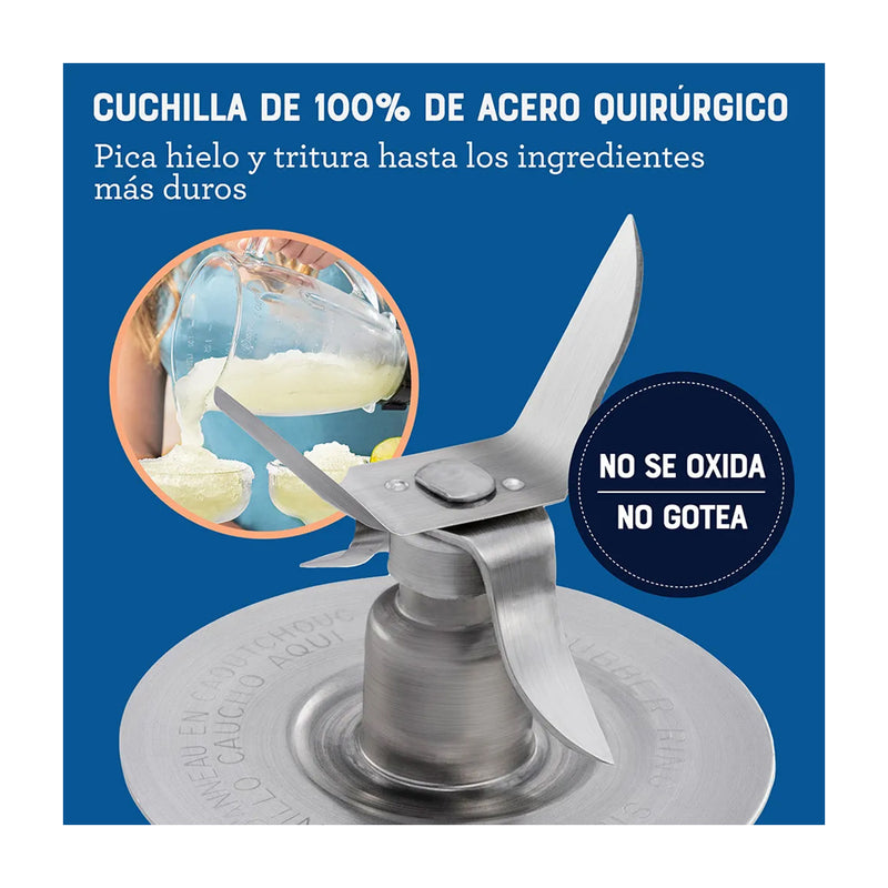 Oster BLSTKAGRRD Licuadora de 2 Velocidades | Boroclass | All-Metal-Drive | 1.5L | 800W | Rojo