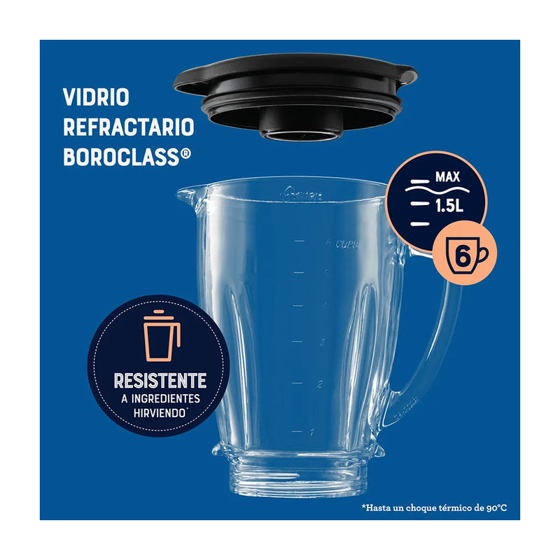 Oster BLSTKAGRRD Licuadora de 2 Velocidades | Boroclass | All-Metal-Drive | 1.5L | 800W | Rojo