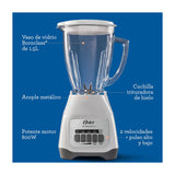 Oster BLSTKAGWPB Licuadora de 2 Velocidades | Boroclass | All-Metal Drive | Función de Pulso | 1.5L | 800W | Blanco