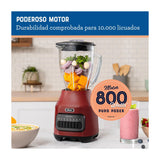 Oster BLSTPEGRPB Licuadora de 6 Velocidades | Boroclass | All-Metal Drive | Función de Pulso | 1.5L | 800W | Rojo