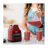 Oster BLSTPEGRPB Licuadora de 6 Velocidades | Boroclass | All-Metal Drive | Función de Pulso | 1.5L | 800W | Rojo