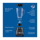 Oster BLSTPYG1309B Licuadora de 3 Velocidades | Boroclass | Tecnología Reversible | All-Metal-Drive | 1.5L | 1000W | Negro