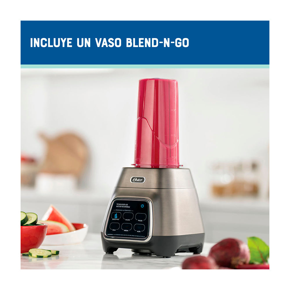 Oster BLSTPYG1312XBG Licuadora de 3 Velocidades | Boroclass | Tecnología Reversible | All-Metal-Drive | 1.5L | 1000W | Gris