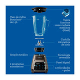 Oster BLSTPYG1312XBG Licuadora de 3 Velocidades | Boroclass | Tecnología Reversible | All-Metal-Drive | 1.5L | 1000W | Gris
