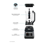 Ninja Professional Plus Blender Licuadora de 3 Velocidades | Auto-IQ | Tecnología Total Crushing | Función de Pulso | 2.13L | 1400W | Gris