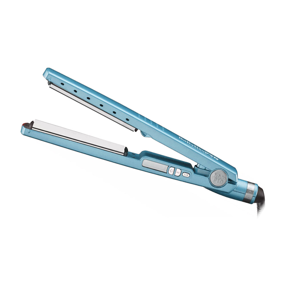 BaBylissPRO Combo de Plancha Alisadora para el Cabello & Cepillo Secador | Nano Titanium | 1.25" & 2.5" | Azul