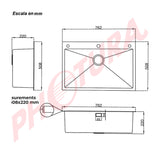 Drija Bolonia 76 Fregador Moderno de Acero Inoxidable | Sistema Anti Reboso | Enjuagador de Vasos | Dispensador de Jabón