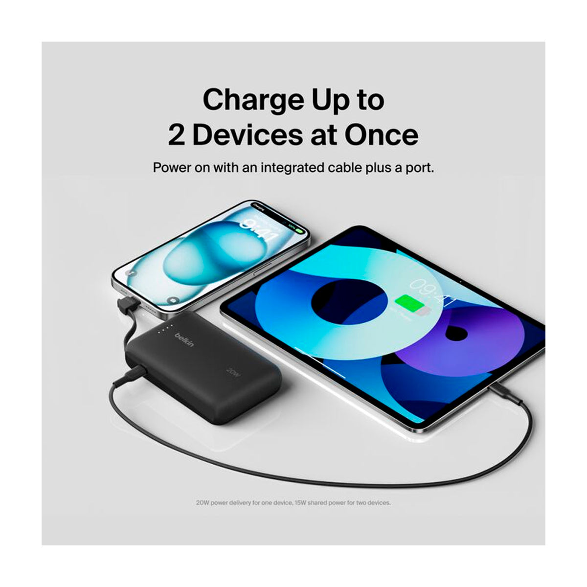 Belkin BoostCharge Power Bank Batería Portátil para Smartphones y Tablets | 10000Mah | Negro