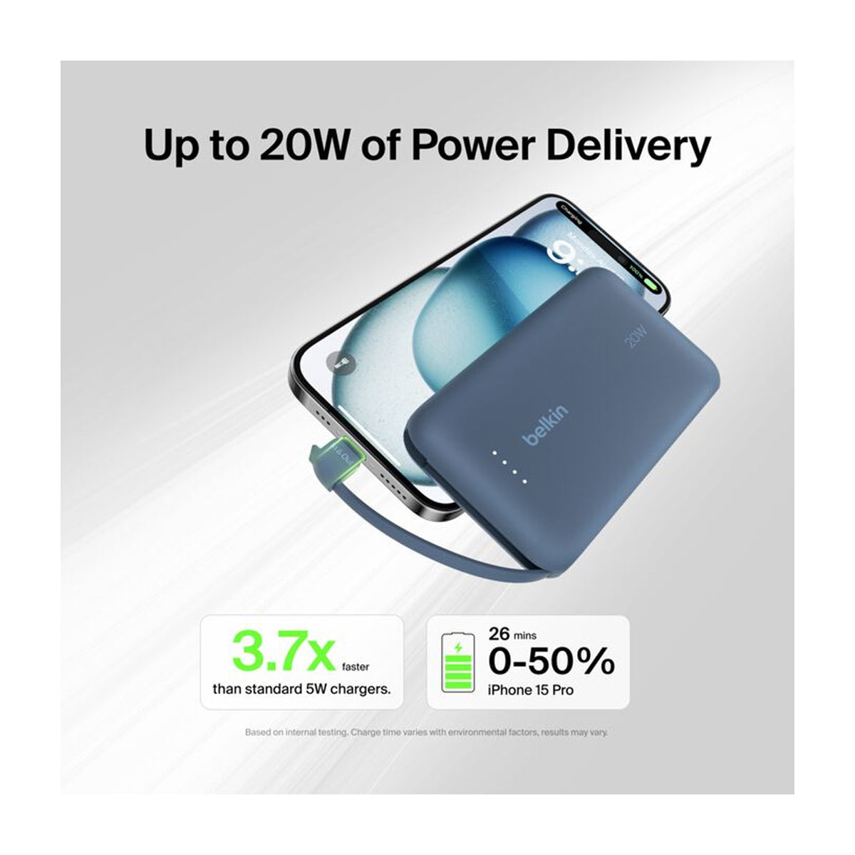Belkin BoostCharge Power Bank Batería Portátil para Smartphones y Tablets | 10000Mah | Azul