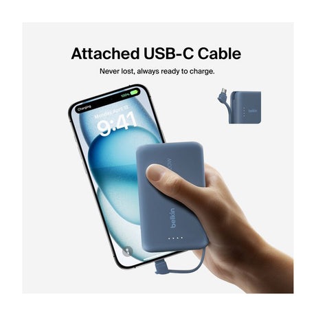 Belkin BoostCharge Power Bank Batería Portátil para Smartphones y Tablets | 10000Mah | Azul