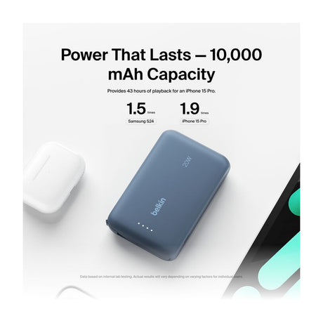 Belkin BoostCharge Power Bank Batería Portátil para Smartphones y Tablets | 10000Mah | Azul