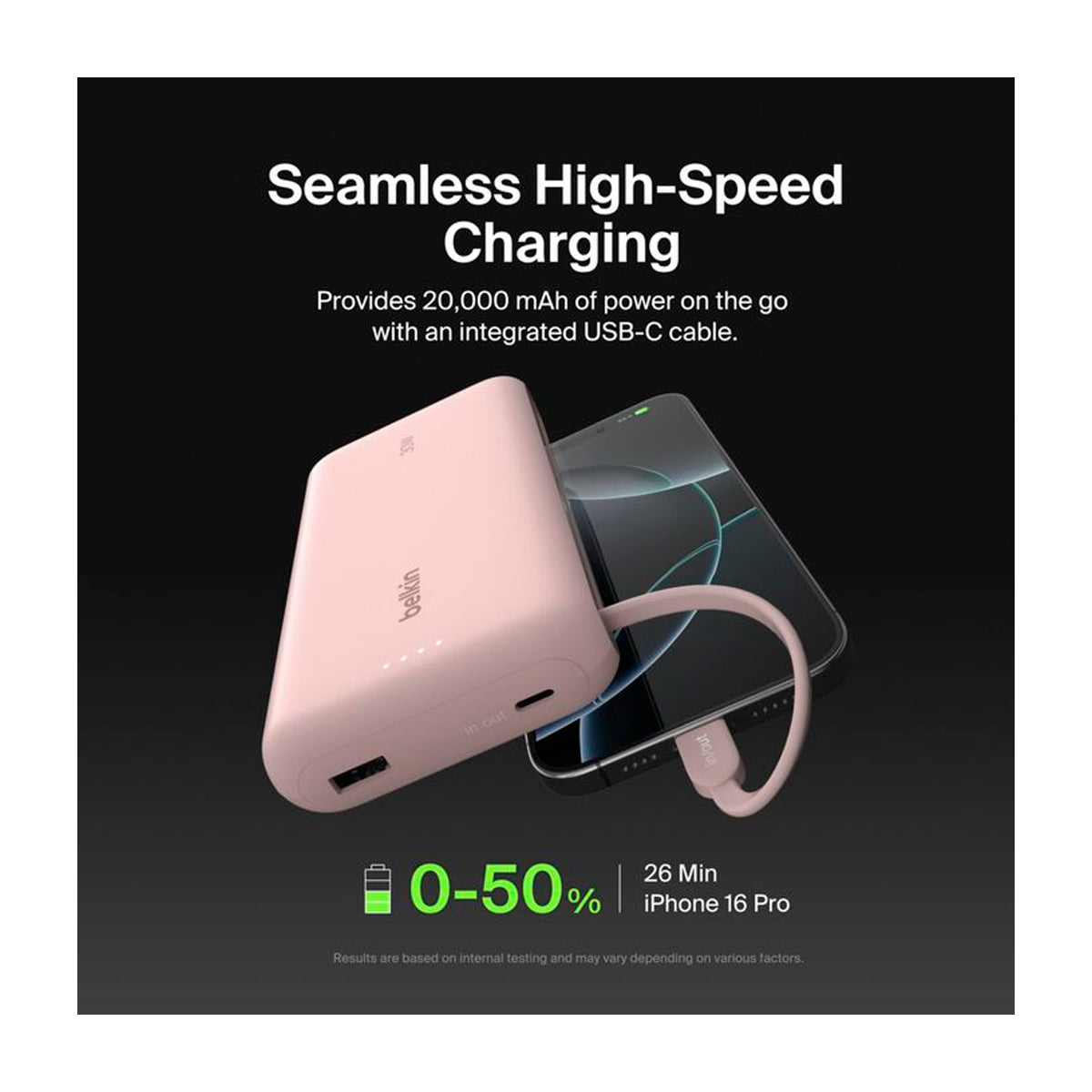 Belkin BoostCharge Power Bank Batería Portátil para Smartphones y Tablets | 20000Mah | Rosado