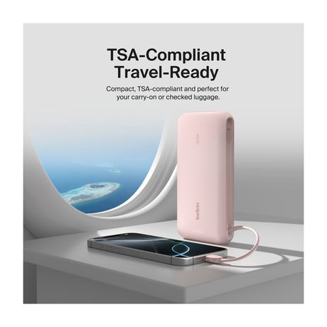 Belkin BoostCharge Power Bank Batería Portátil para Smartphones y Tablets | 20000Mah | Rosado