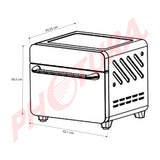 Drija Bruschetta 25L-B Horno Eléctrico con Freidora de Aire 12-en-1 de 25L | Cocción 360° | Puerta de Vidrio | 1440W | Negro