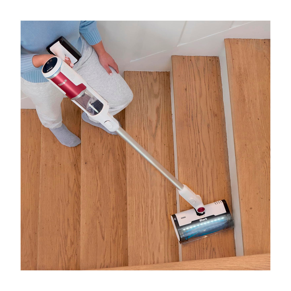 Shark Clean & Empty Cordless Aspiradora Inalámbrica | Succión Potente | CleanTouch | 1.3L | Blanco