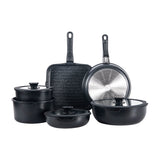 Drija Bucatini 19-B Juego de Ollas y Sartenes | Asas Desmotables | Antiadherente | Calor uniforme | Negro