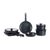 Drija Bucatini 19-B Juego de Ollas y Sartenes | Asas Desmotables | Antiadherente | Calor uniforme | Negro