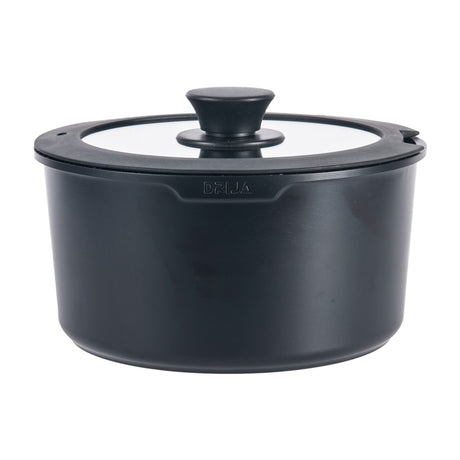 DRIJA Bucatini 19-B Juego de Ollas y Sartenes | Asas Desmotables | Antiadherente | Calor uniforme | Negro