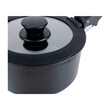 DRIJA Bucatini 19-B Juego de Ollas y Sartenes | Asas Desmotables | Antiadherente | Calor uniforme | Negro