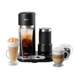 Oster Cafetera Latte 4-en-1 de 22oz | Espumador Integrado | Sistema de Medición | Sistema Profesional | Negro