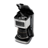 Oster BVSTDC4403 Cafetera de 12 Tazas | Filtro Reutilizable | Apagado Automático | Negro Plateado