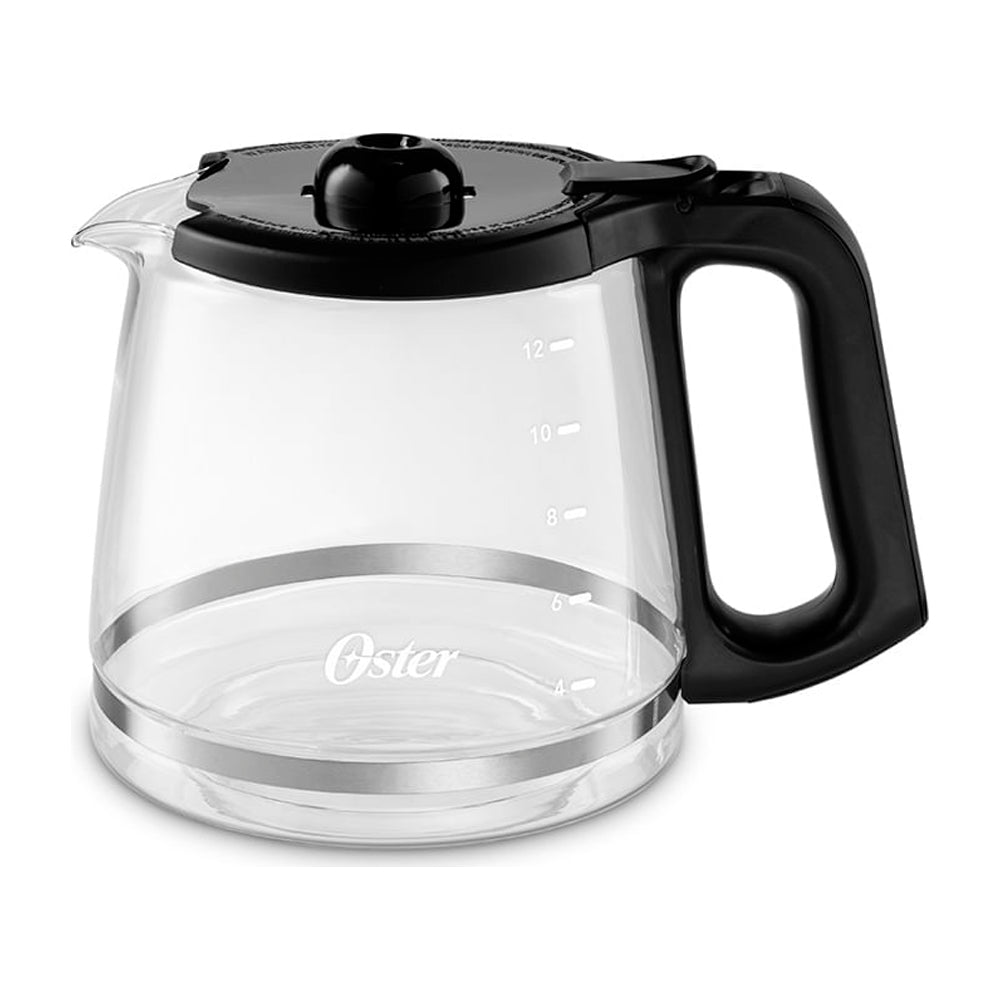 Oster BVSTDC4403 Cafetera de 12 Tazas | Filtro Reutilizable | Apagado Automático | Negro Plateado