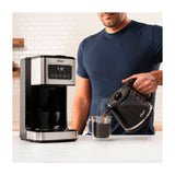 Oster BVSTDC4403 Cafetera de 12 Tazas | Filtro Reutilizable | Apagado Automático | Negro Plateado
