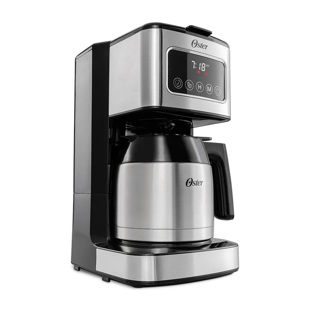 Oster BVSTDCSC4404 Cafetera de 8 Tazas | Filtro Reutilizable | Jarra Térmica | Negro Plateado