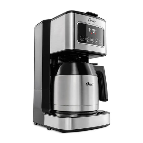 Oster BVSTDCSC4404 Cafetera de 8 Tazas | Filtro Reutilizable | Jarra Térmica | Negro Plateado