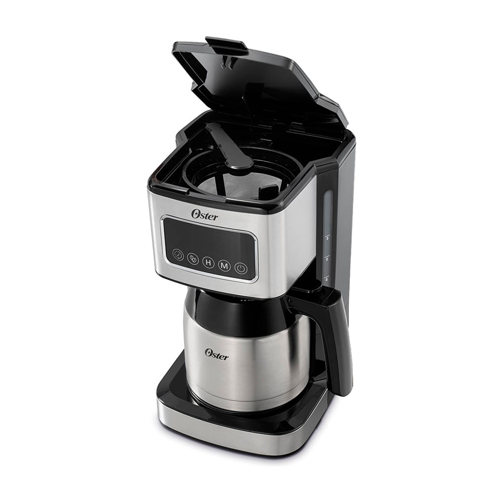 Oster BVSTDCSC4404 Cafetera de 8 Tazas | Filtro Reutilizable | Jarra Térmica | Negro Plateado