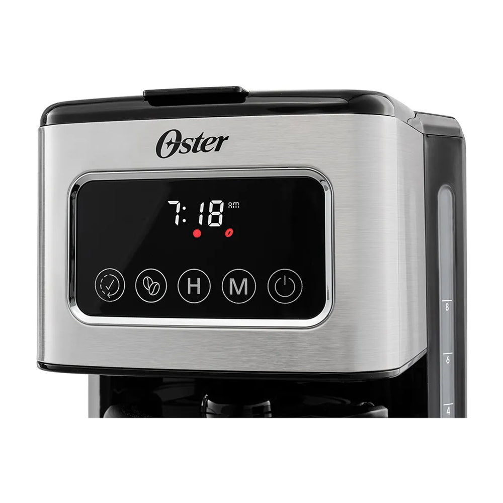 Oster BVSTDCSC4404 Cafetera de 8 Tazas | Filtro Reutilizable | Jarra Térmica | Negro Plateado