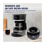 Oster BVSTDCP121B Cafetera de 12 Tazas | Programable | Pantalla LED | Filtro Lavable Permanente | Canasta Removible | Negro