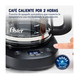 Oster BVSTDCP121B Cafetera de 12 Tazas | Programable | Pantalla LED | Filtro Lavable Permanente | Canasta Removible | Negro