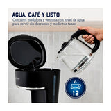 Oster BVSTDCP121B Cafetera de 12 Tazas | Programable | Pantalla LED | Filtro Lavable Permanente | Canasta Removible | Negro
