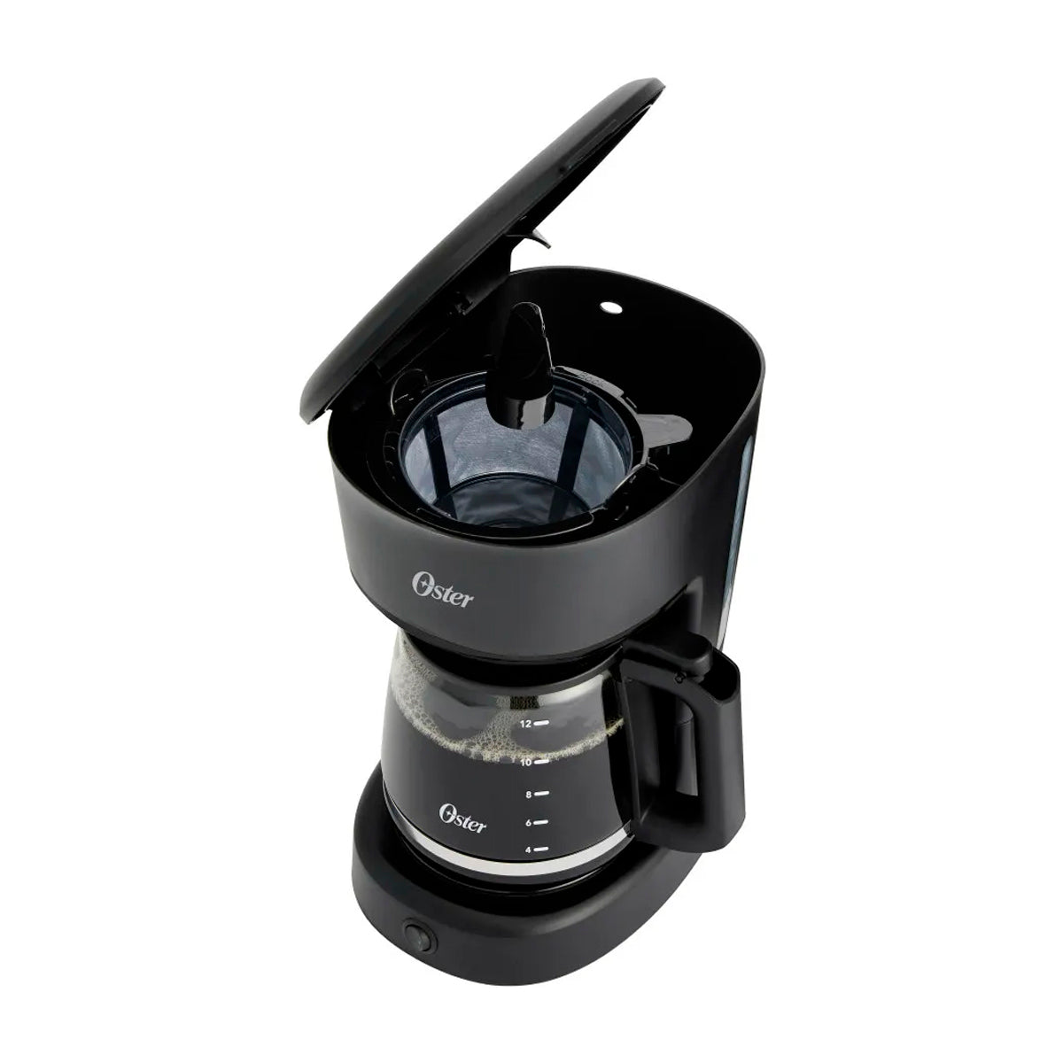 Oster BVSTDCS121B Cafetera de 12 Tazas | Filtro Permanente Lavable | Interruptor Iluminado | Pausa y Servir | Negro