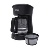 Oster BVSTDCS12BN Cafetera de 12 Tazas | Filtro Permanente Lavable | Pausa y Servir | Negro