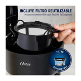 Oster BVSTDCS51B Cafetera de 5 Tazas | Filtro Permanente Lavable | Pausa y Servir | Negro