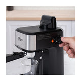 Oster BVSTEM3300 Cafetera de 4 Tazas | Vapor a Presión | Espresso y Cappuccino | Negro