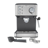 Oster BVSTEM5502 Cafetera de 8 Tazas | Espresso y Capuccino | 15 Bares | Tubo de Vapor | Acero Inoxidable