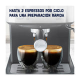 Oster BVSTEM5502 Cafetera de 8 Tazas | Espresso y Capuccino | 15 Bares | Tubo de Vapor | Acero Inoxidable
