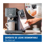Oster BVSTEM6801M Cafetera PrimaLatte de 5 Tazas | 19 Bares | Barra de Progreso | Gris