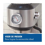 Oster BVSTEM7200 Cafetera de 4 Tazas | 15 Bares | Espresso y Capuccino | Sistema Espumador | Plateado
