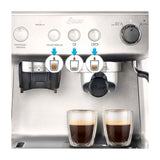 Oster BVSTEM7300 Cafetera de 12 Tazas | Espresso y Capuccino |  Perfect Brew 15 Bares | Molino Integrado | Acero Inoxidable