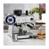 Oster BVSTEM7300 Cafetera de 12 Tazas | Espresso y Capuccino |  Perfect Brew 15 Bares | Molino Integrado | Acero Inoxidable