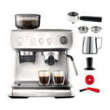Oster BVSTEM7300 Cafetera de 12 Tazas | Espresso y Capuccino |  Perfect Brew 15 Bares | Molino Integrado | Acero Inoxidable