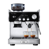 Oster BVSTEM7400 Cafetera Perfect Brew Máxima | Espresso y Latte | 15 Bares | Thermoblock Doble | Molino Inteligente  | Acero Inoxidable