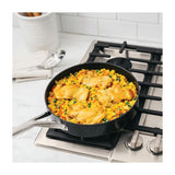 Ninja NeverStick Juego de Ollas de Inducción | Revestimiento de Cerámica | Tapa de Vidrio | Negro